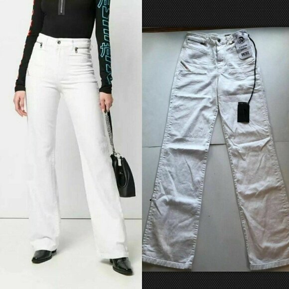 DIESEL White Denim 069EA D-pending Jeans W26 L34 - Picture 1 of 12